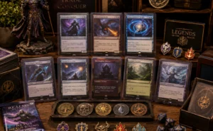 tcg_trading_cards_collection_long_term_value Fantasy trading card game collection showcasing items relevant to short term hype vs long term collecting strategies.